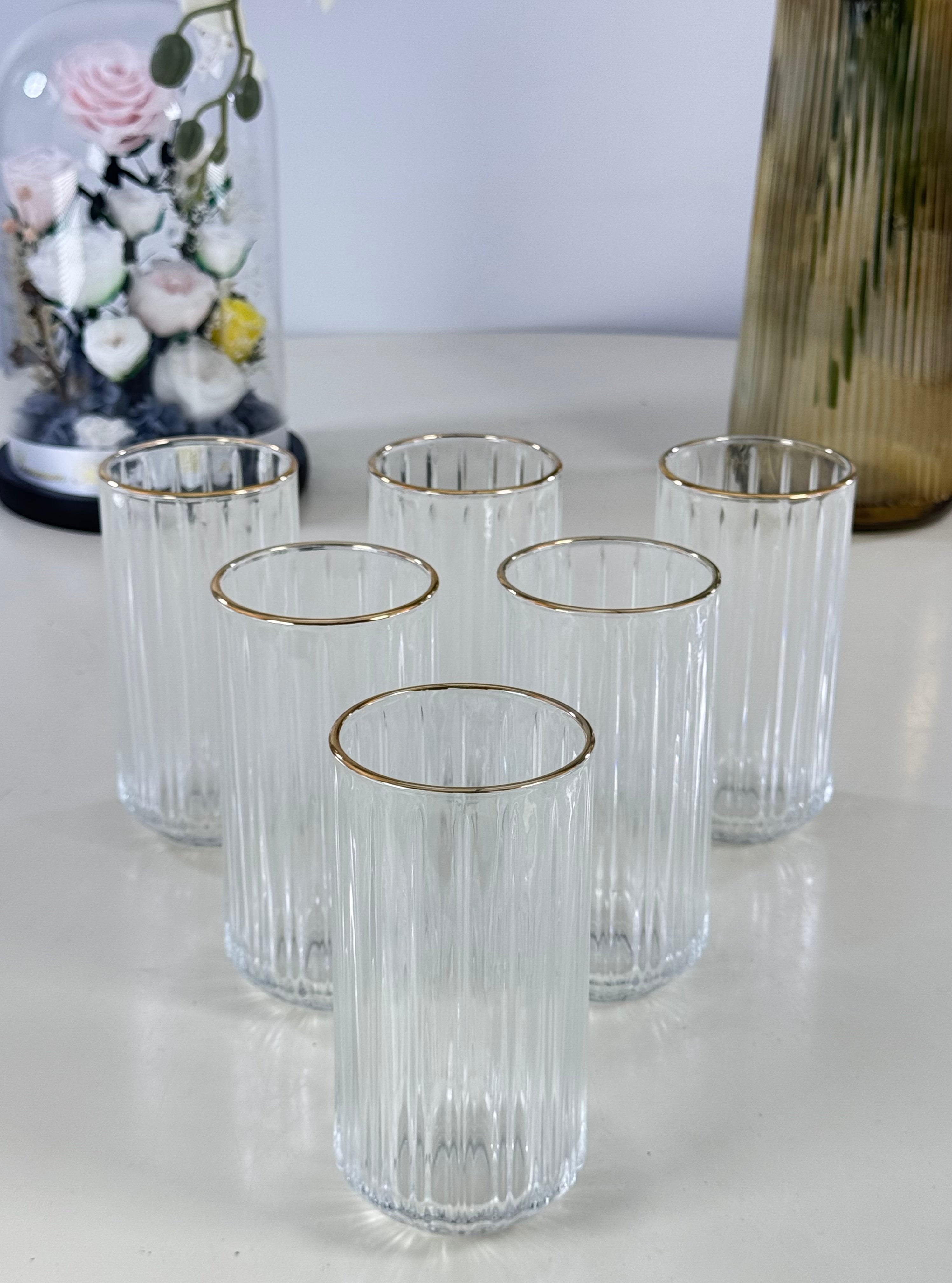 verres à eau avec bordure dorée Bol brillant