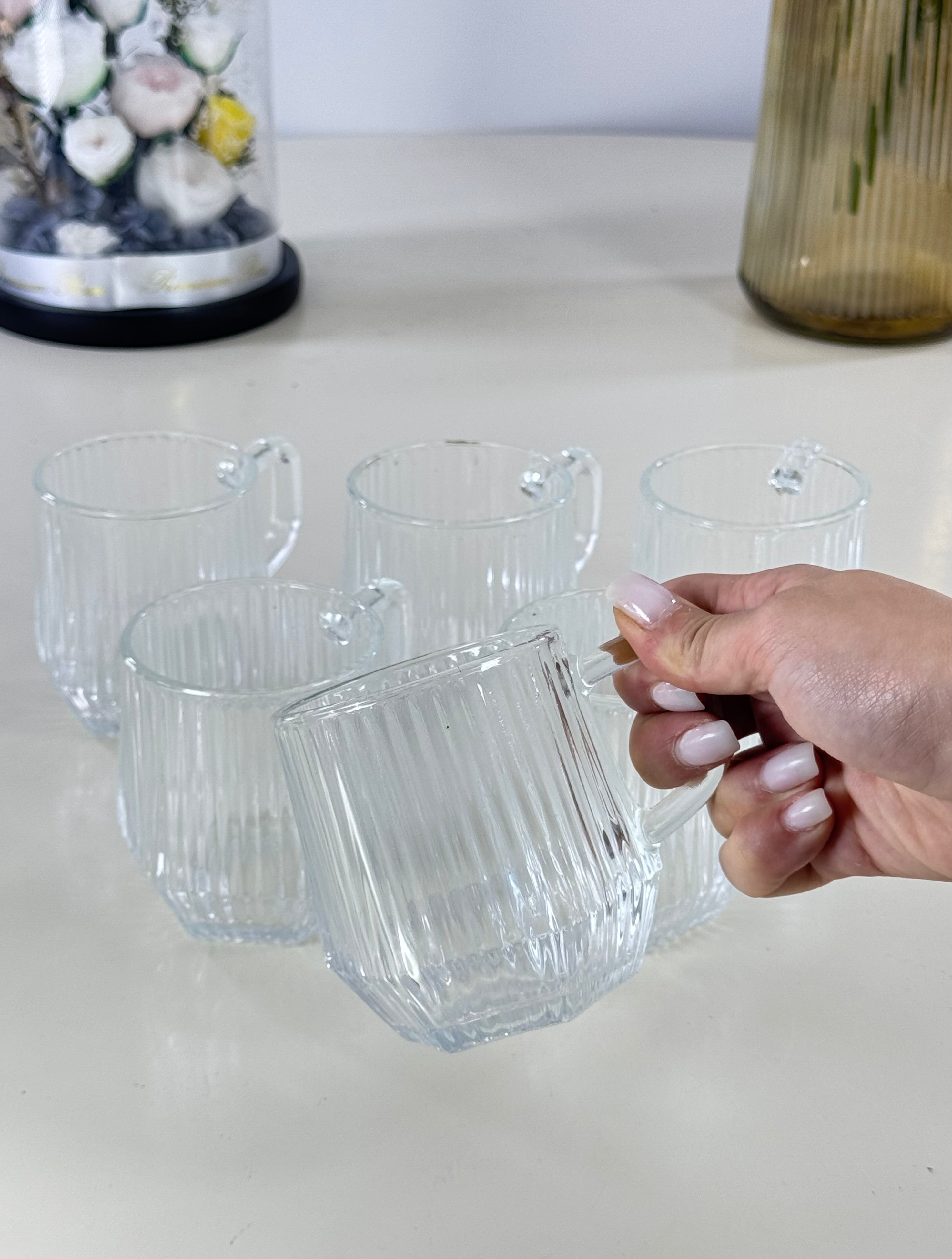 lot de 6 verres raylés Bol brillant