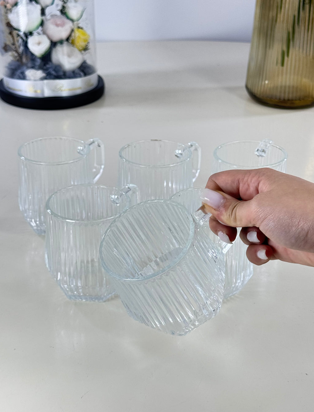 lot de 6 verres raylés Bol brillant