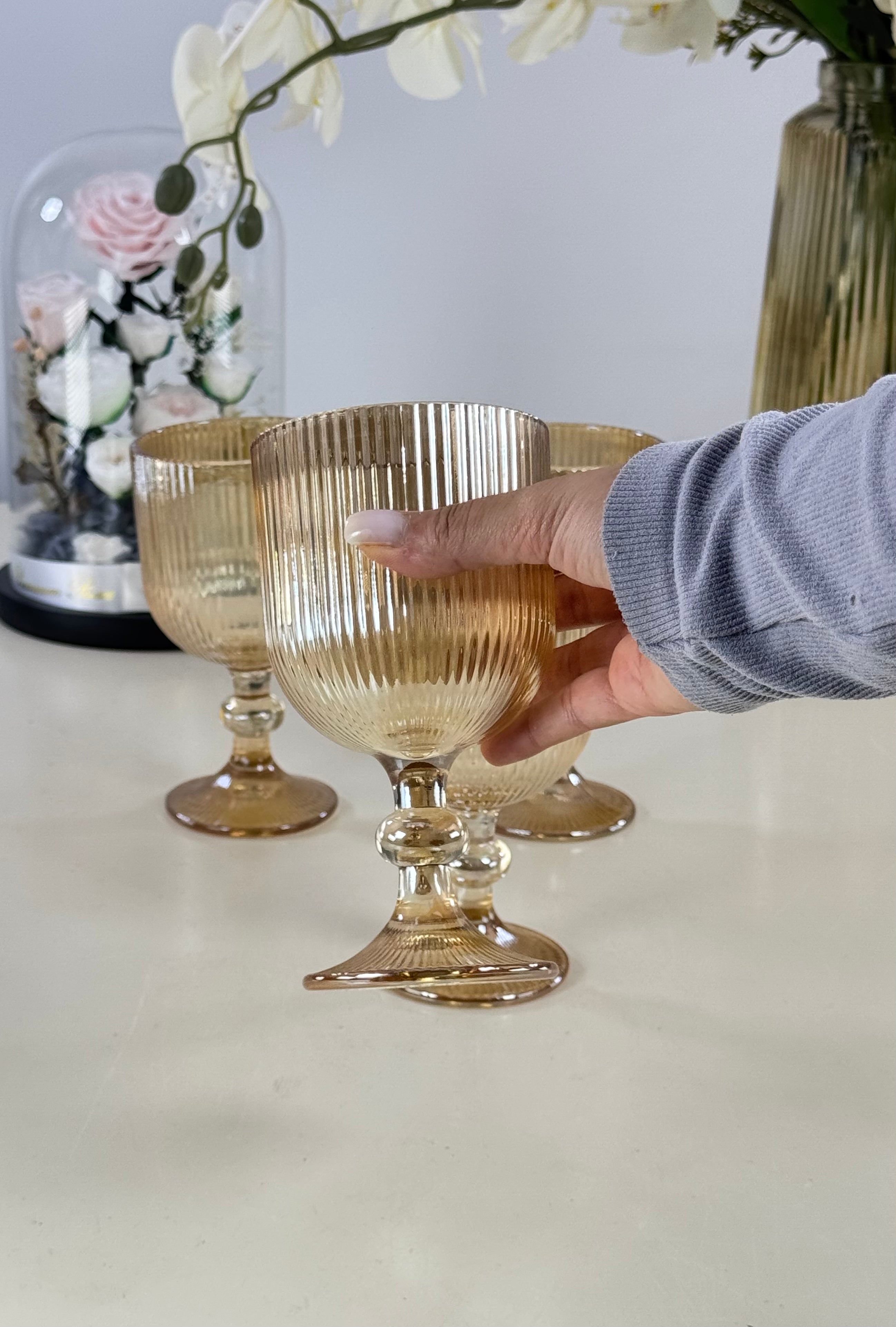 Service de 6 verres à pied Bol brillant