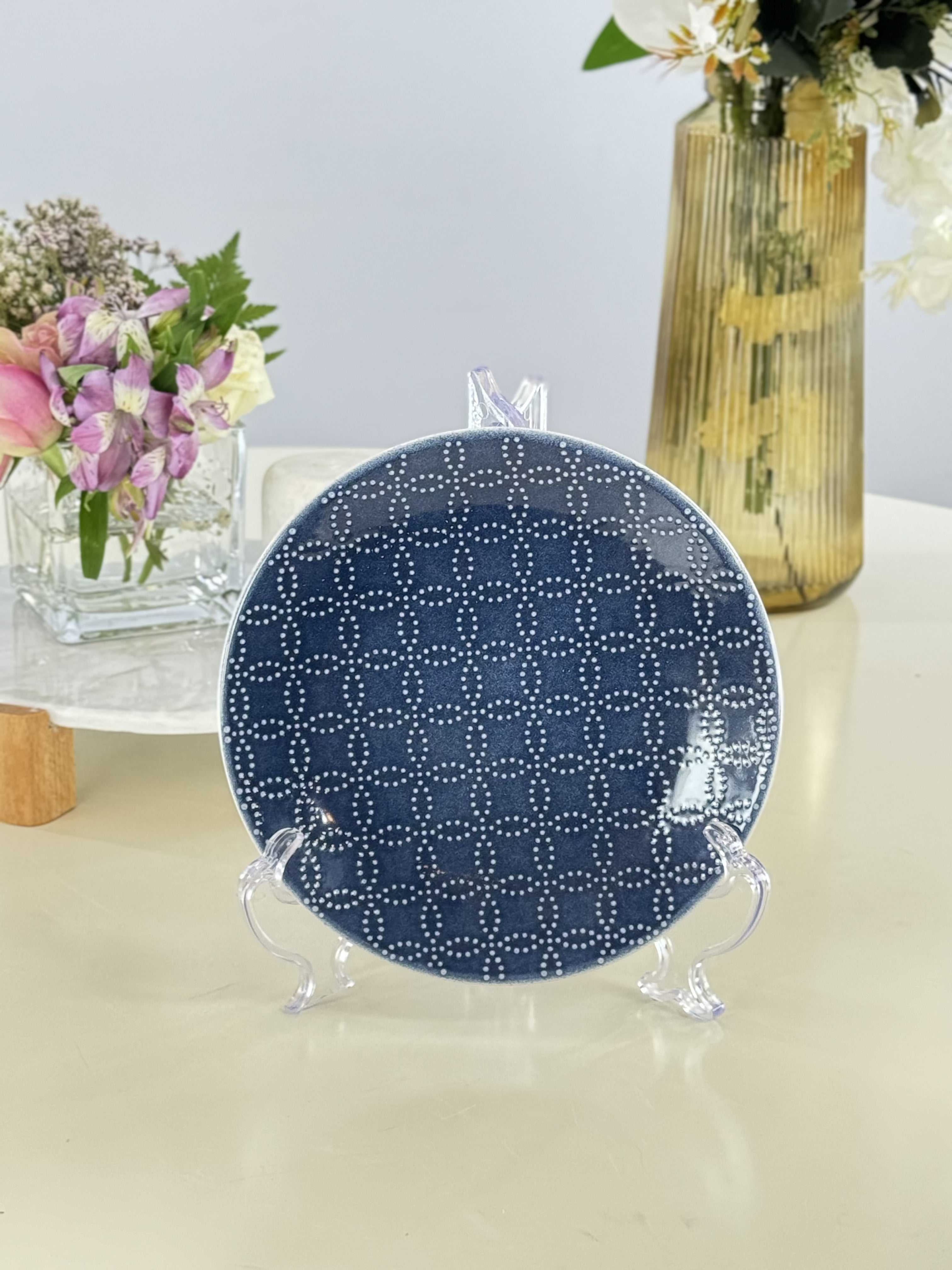 services bleu a motif SG Bol brillant