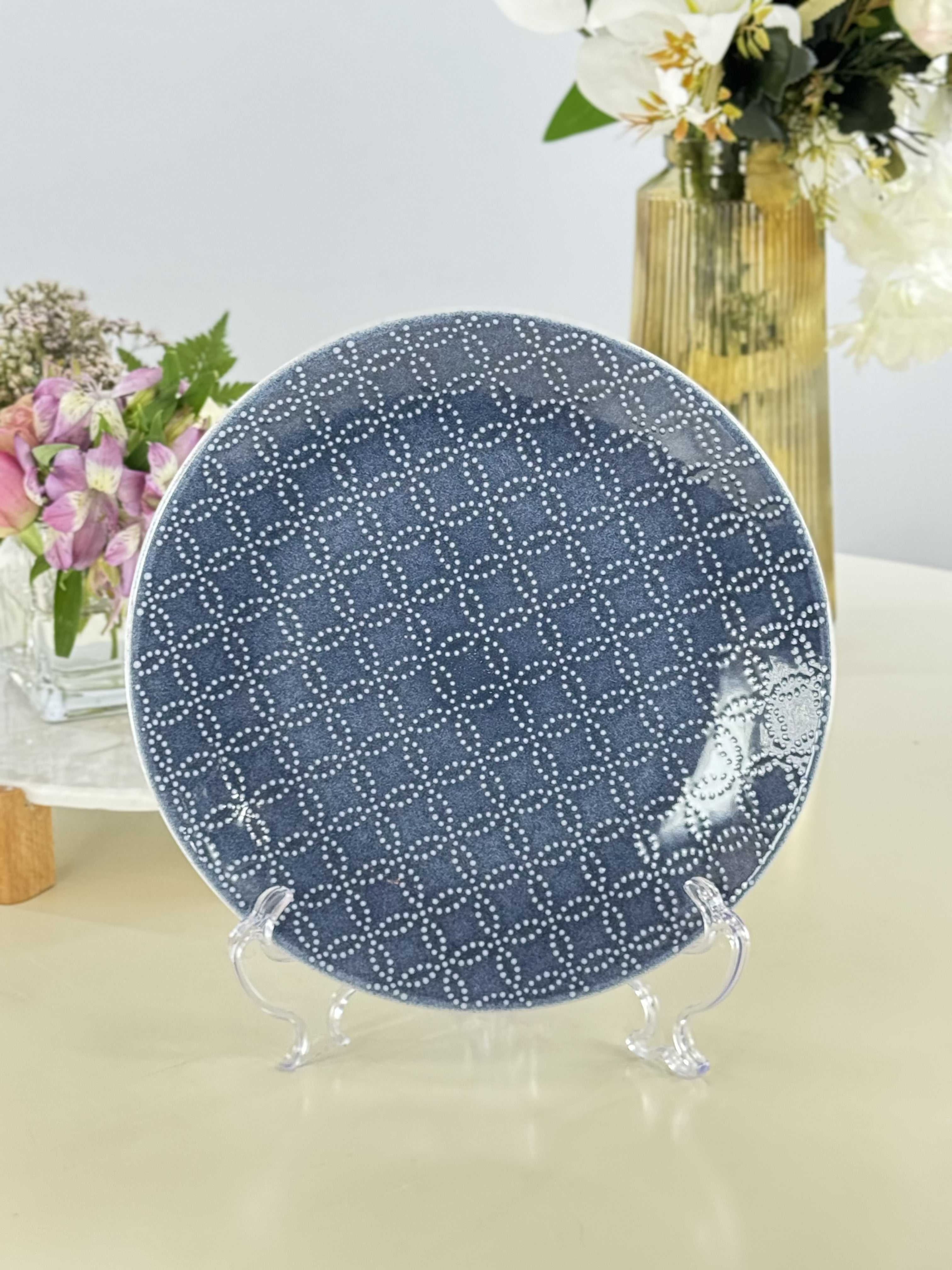 services bleu a motif SG Bol brillant