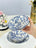 service floral bleu raffiné Bol brillant